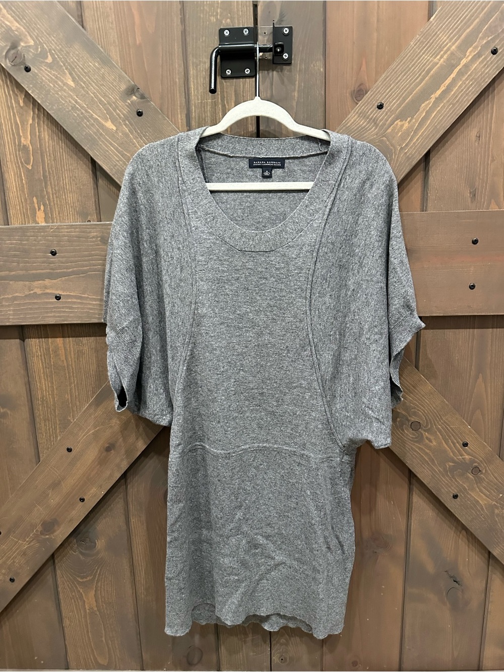 Banana Republic Gray Short Sleeve Knit Tunic Dress